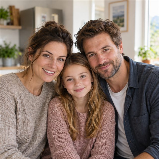 KI-generiertes Beispielbild einer fiktiven Familie